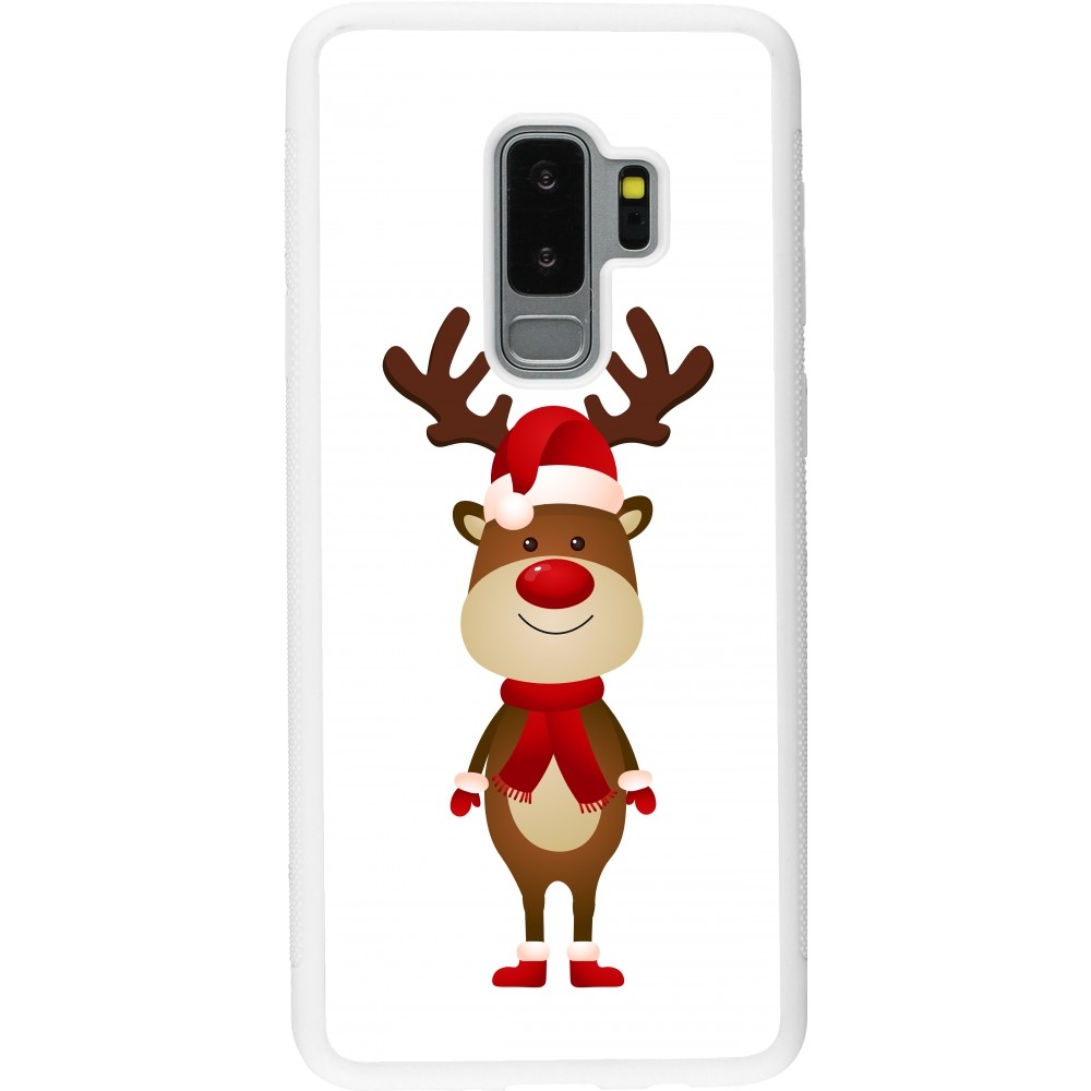Samsung Galaxy S9+ Case Hülle - Silikon weiss Christmas 22 reindeer