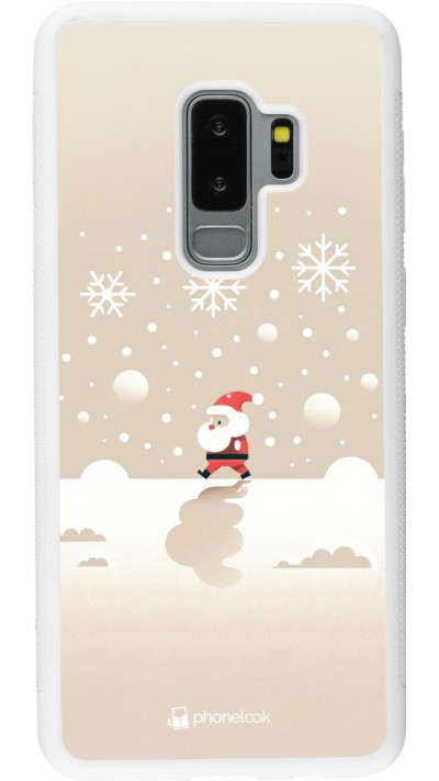 Samsung Galaxy S9+ Case Hülle - Silikon weiss Weihnachten 2023 Minimalistischer Weihnachtsmann