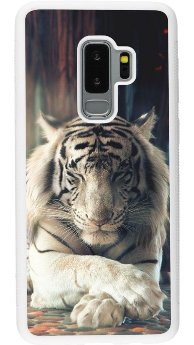 Coque Samsung Galaxy S9+ - Silicone rigide blanc Zen Tiger