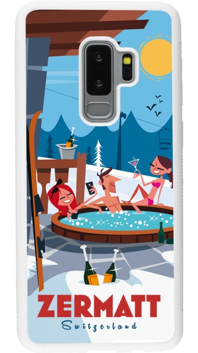 Samsung Galaxy S9+ Case Hülle - Silikon weiss Zermatt Mountain Jacuzzi