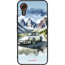 Coque Samsung Galaxy XCover 7 - Silicone rigide noir Porsche 911 Mountain Watercolor