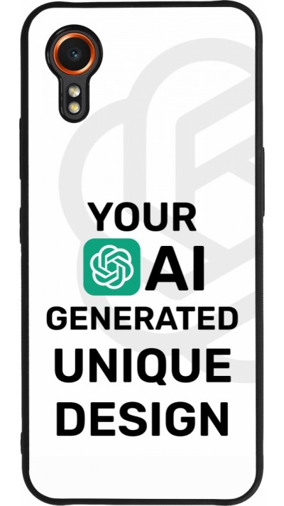 Coque Samsung Galaxy XCover 7 - Silicone rigide noir Unique au monde générée par intelligence artificielle (AI) avec vos idées