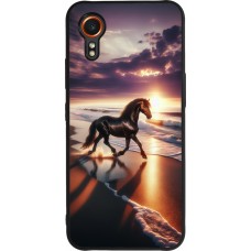 Samsung Galaxy XCover 7 Case Hülle - Silikon schwarz Pferd majestätisch Strand