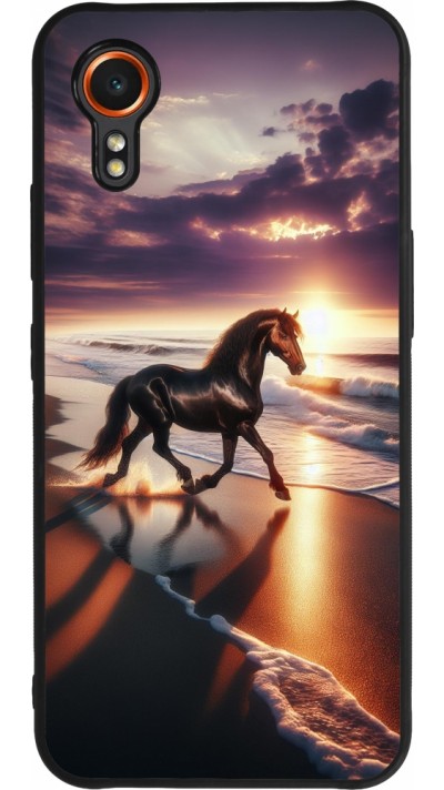 Samsung Galaxy XCover 7 Case Hülle - Silikon schwarz Pferd majestätisch Strand