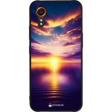 Samsung Galaxy XCover 7 Case Hülle - Silikon schwarz Sonnenuntergang gelb violett