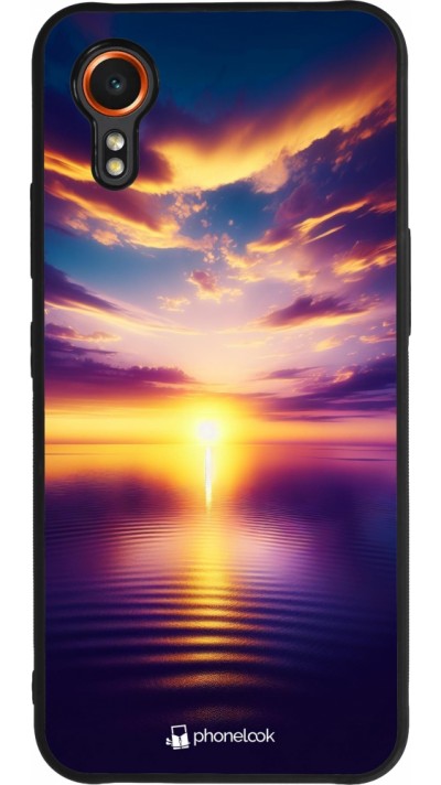 Samsung Galaxy XCover 7 Case Hülle - Silikon schwarz Sonnenuntergang gelb violett