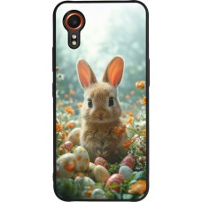 Samsung Galaxy XCover 7 Case Hülle - Silikon schwarz Easter 2026 Rabbit in the garden