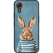 Coque Samsung Galaxy XCover 7 - Silicone rigide noir Easter 2026 Rabbit navy