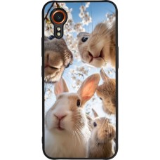 Coque Samsung Galaxy XCover 7 - Silicone rigide noir Easter 2026 Rabbits
