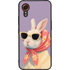 Samsung Galaxy XCover 7 Case Hülle - Silikon schwarz Easter 2026 Rabbit with scarf