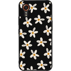 Samsung Galaxy XCover 7 Case Hülle - Silikon schwarz Easter 2024 white on black flower