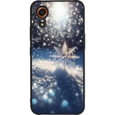Samsung Galaxy XCover 7 Case Hülle - Silikon schwarz Schneeflocke Solar Glanz