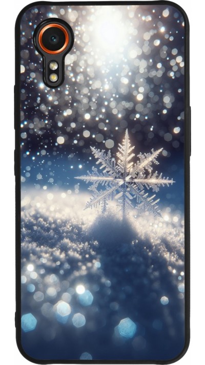 Samsung Galaxy XCover 7 Case Hülle - Silikon schwarz Schneeflocke Solar Glanz