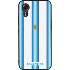 Coque Samsung Galaxy XCover 7 - Silicone rigide noir Maillot de football Argentine 2026 personnalisable