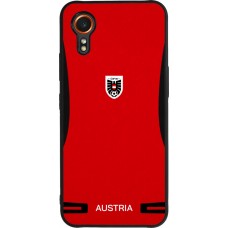 Coque Samsung Galaxy XCover 7 - Silicone rigide noir Maillot de football Autriche 2026 personnalisable