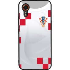 Samsung Galaxy XCover 7 Case Hülle - Silikon schwarz Kroatien 2022 personalisierbares Fussballtrikot