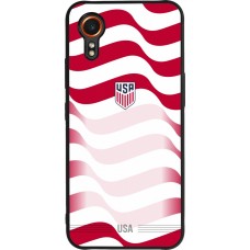 Coque Samsung Galaxy XCover 7 - Silicone rigide noir Maillot de football États-Unis 2026 personnalisable
