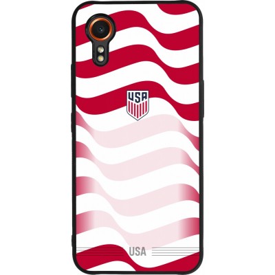 Coque Samsung Galaxy XCover 7 - Silicone rigide noir Maillot de football États-Unis 2026 personnalisable
