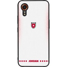 Coque Samsung Galaxy XCover 7 - Silicone rigide noir Maillot de football Jordanie 2026 personnalisable