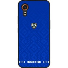 Coque Samsung Galaxy XCover 7 - Silicone rigide noir Maillot de football Ouzbékistan 2026 personnalisable