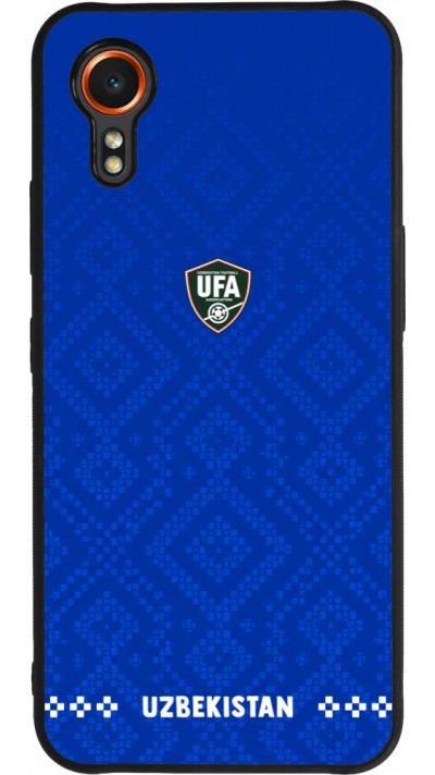 Coque Samsung Galaxy XCover 7 - Silicone rigide noir Maillot de football Ouzbékistan 2026 personnalisable
