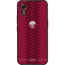 Coque Samsung Galaxy XCover 7 - Silicone rigide noir Maillot de football Qatar 2026 personnalisable