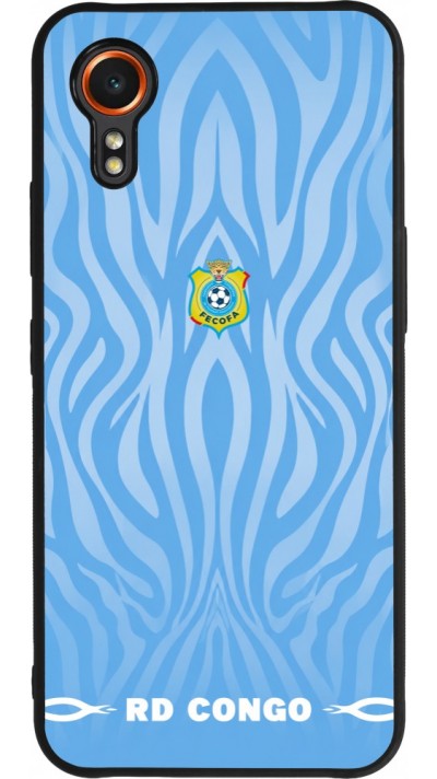 Samsung Galaxy XCover 7 Case Hülle - Silikon schwarz Demokratische Republik Kongo 2026 personalisierbares Fussballtrikot
