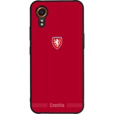 Coque Samsung Galaxy XCover 7 - Silicone rigide noir Maillot de football Répuplique Tchèque 2026 personnalisable