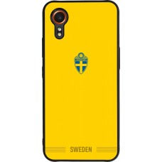 Coque Samsung Galaxy XCover 7 - Silicone rigide noir Maillot de football Suède 2026 personnalisable