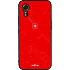 Coque Samsung Galaxy XCover 7 - Silicone rigide noir Maillot de football Suisse 2026 personnalisable