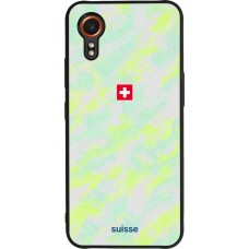 Coque Samsung Galaxy XCover 7 - Silicone rigide noir Maillot de football Suisse Away 2026 personnalisable