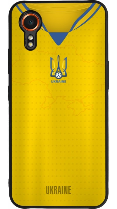 Coque Samsung Galaxy XCover 7 - Silicone rigide noir Maillot de football Ukraine