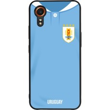 Coque Samsung Galaxy XCover 7 - Silicone rigide noir Maillot de football Uruguay 2022 personnalisable