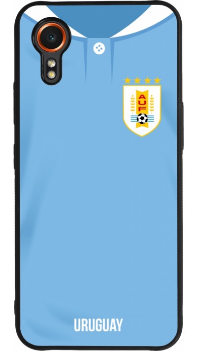Samsung Galaxy XCover 7 Case Hülle - Silikon schwarz Uruguay 2022 personalisierbares Fussballtrikot