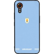 Coque Samsung Galaxy XCover 7 - Silicone rigide noir Maillot de football Uruguay 2026 personnalisable