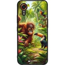 Samsung Galaxy XCover 7 Case Hülle - Silikon schwarz Tropischer Dschungel Tayrona