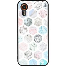 Coque Samsung Galaxy XCover 7 - Silicone rigide noir Marble Everything