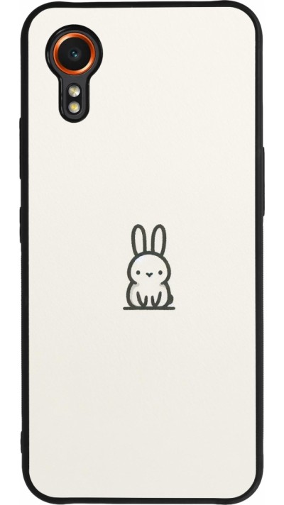 Coque Samsung Galaxy XCover 7 - Silicone rigide noir Minimal bunny cutie