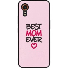 Coque Samsung Galaxy XCover 7 - Silicone rigide noir Mom 2023 best Mom ever pink