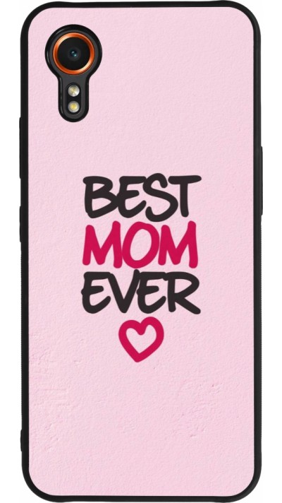 Coque Samsung Galaxy XCover 7 - Silicone rigide noir Mom 2023 best Mom ever pink
