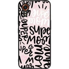 Coque Samsung Galaxy XCover 7 - Silicone rigide noir Mom 2024 Super mom