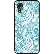 Coque Samsung Galaxy XCover 7 - Silicone rigide noir Ocean Waves