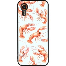 Coque Samsung Galaxy XCover 7 - Silicone rigide noir Pattern de homards pastels