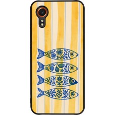 Coque Samsung Galaxy XCover 7 - Silicone rigide noir Portuguese fish 2026