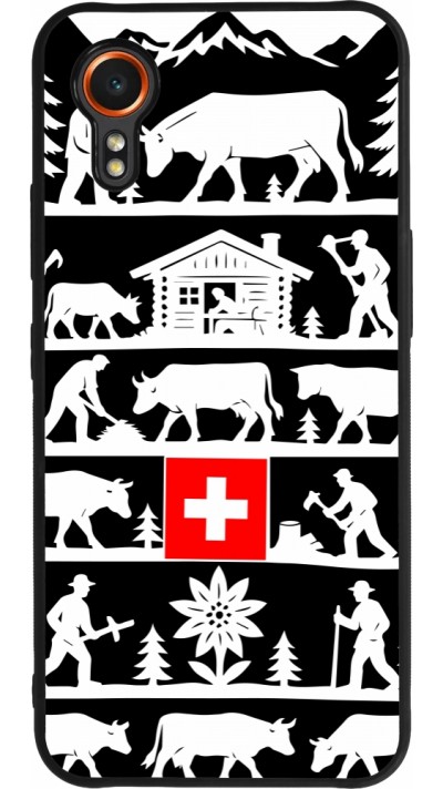 Coque Samsung Galaxy XCover 7 - Silicone rigide noir Poya Suisse 1 noir