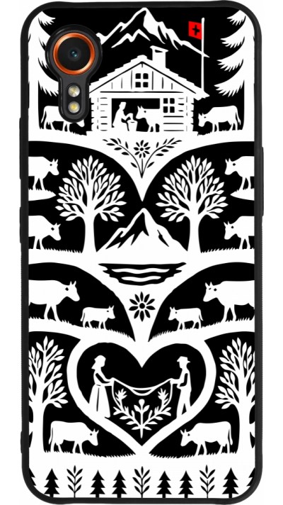 Coque Samsung Galaxy XCover 7 - Silicone rigide noir Poya Suisse 2 noir