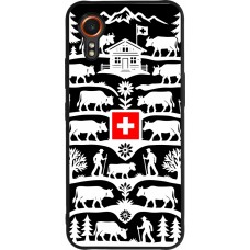Coque Samsung Galaxy XCover 7 - Silicone rigide noir Poya Suisse 3 noir