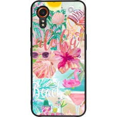 Samsung Galaxy XCover 7 Case Hülle - Silikon schwarz Preppy Collage Aloha
