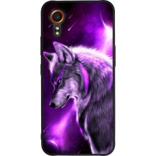 Samsung Galaxy XCover 7 Case Hülle - Silikon schwarz Purple Sky Wolf