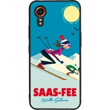 Coque Samsung Galaxy XCover 7 - Silicone rigide noir Saas-Fee Ski Downhill